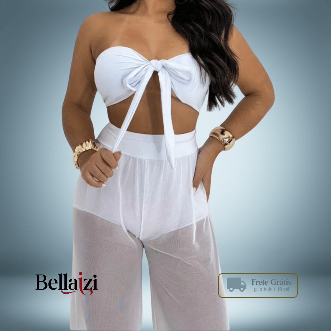 Calça de Tulle Pantalona Bellaizi 2026