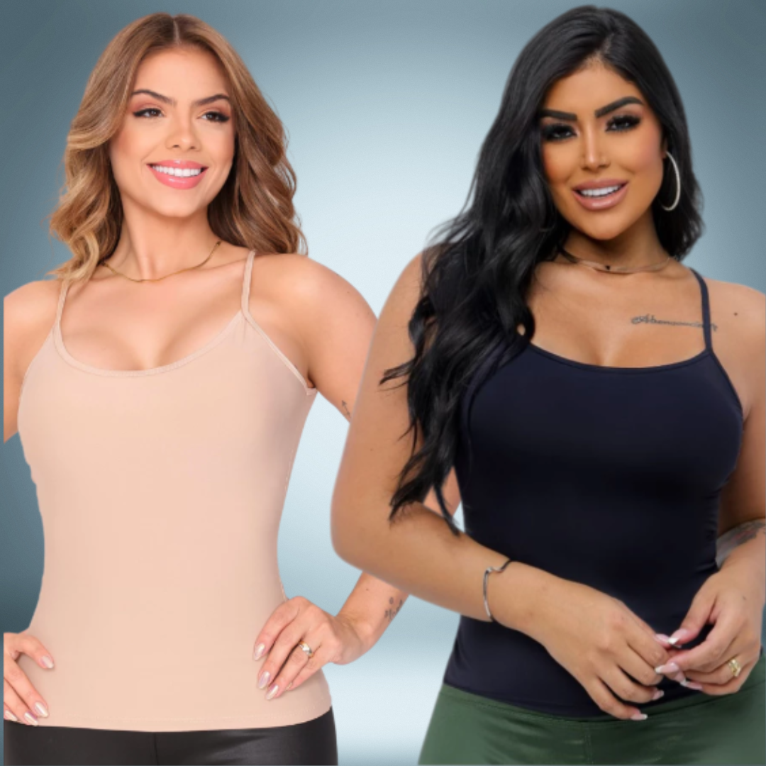 Blusa De Alça  Com Sutiã Embutido (Compre 1 Leve2)