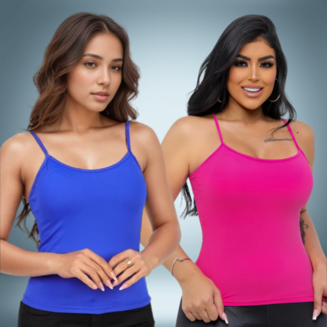 Blusa De Alça  Com Sutiã Embutido (Compre 1 Leve2)