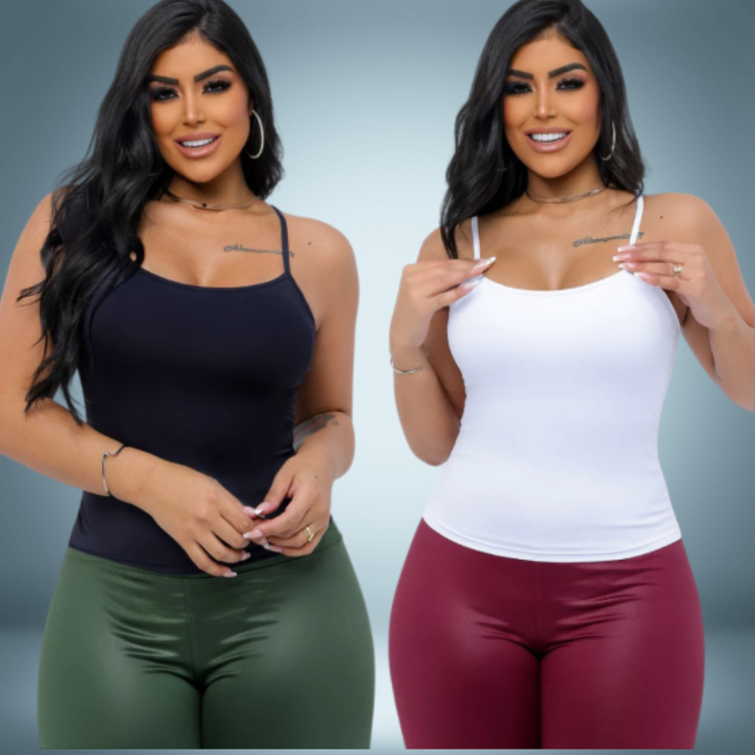 Blusa De Alça  Com Sutiã Embutido (Compre 1 Leve2)