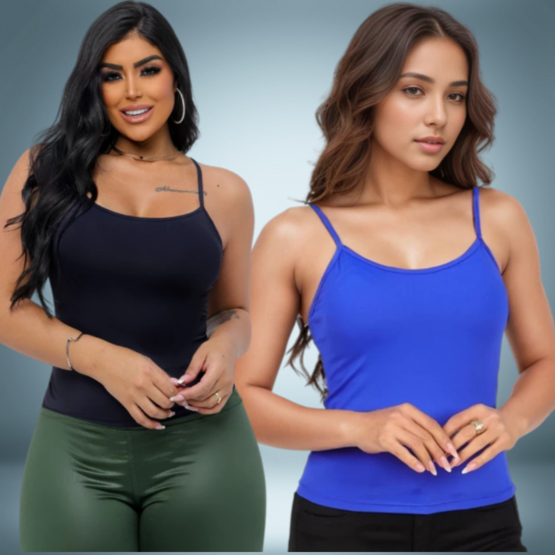 Blusa De Alça  Com Sutiã Embutido (Compre 1 Leve2)