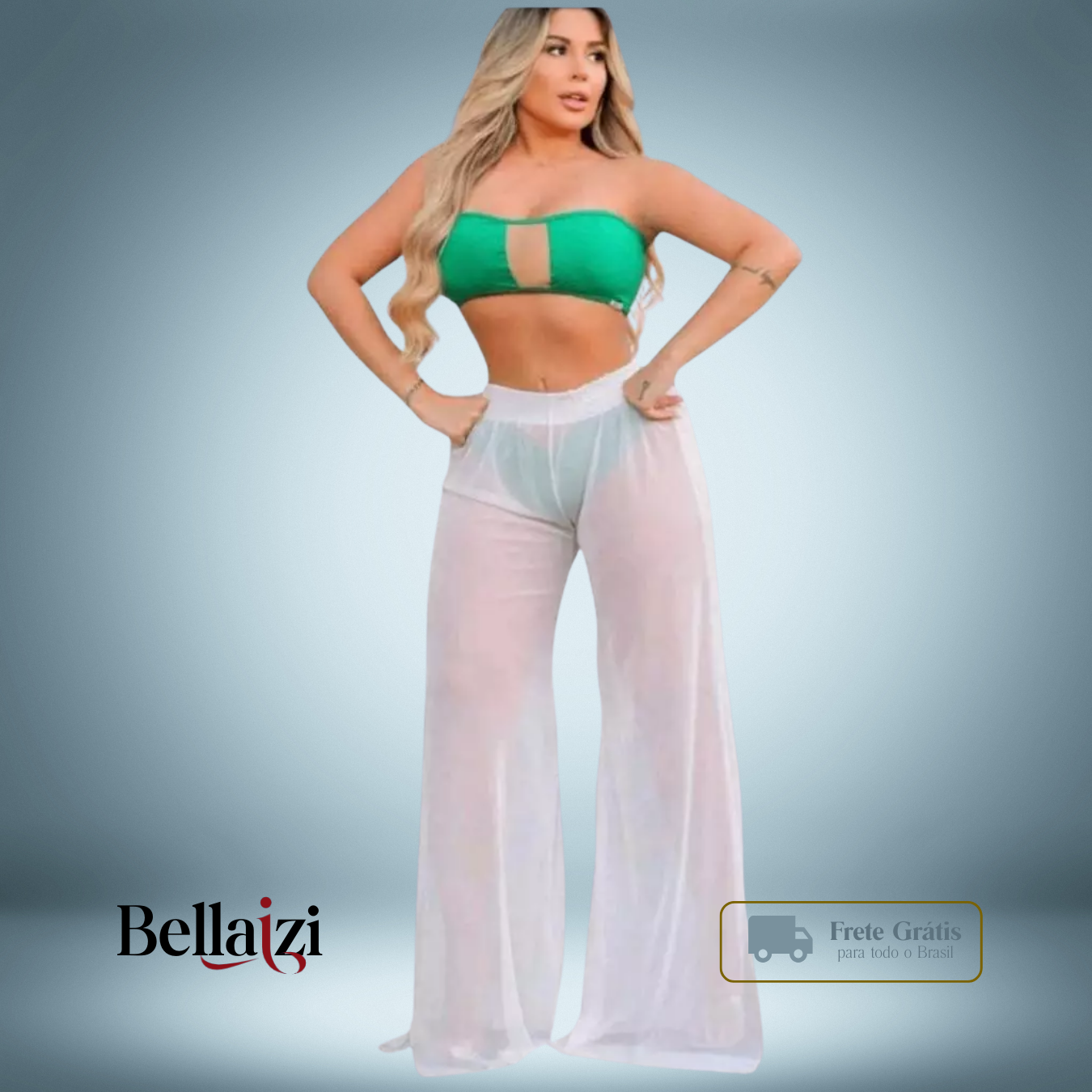 Calça de Tulle Pantalona - Moda Praia Feminina