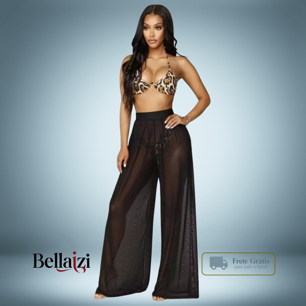 Calça de Tulle Pantalona - Moda Praia Feminina