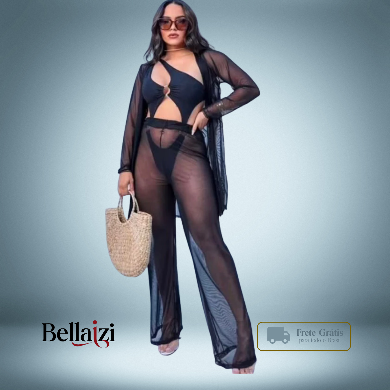 Calça de Tulle Pantalona - Moda Praia Feminina