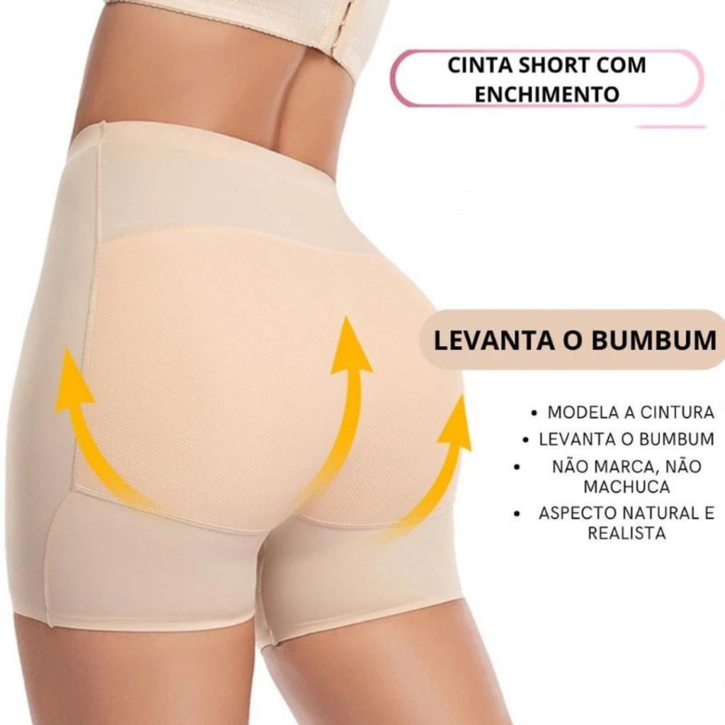 Short com Enchimento Modelador Bellaizi - Empina Bumbum