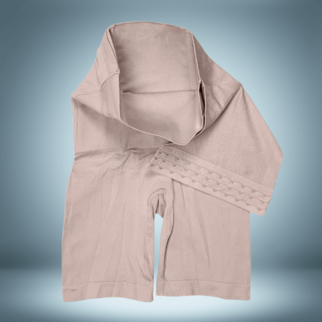 Cinta Bermuda Modeladora 2 em 1 Corset com Barbatana e Fecho Frontal