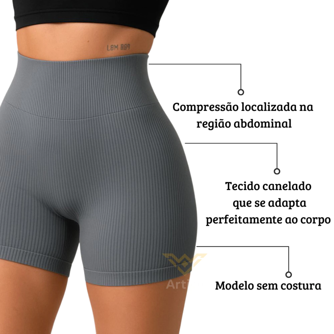 Shorts Fitness Canelado Bellaizi