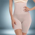 Cinta Bermuda Modeladora 2 em 1 Corset com Barbatana e Fecho Frontal