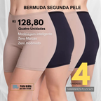 Bermuda Segunda Pele Cintura Alta ( 4 Unidades)