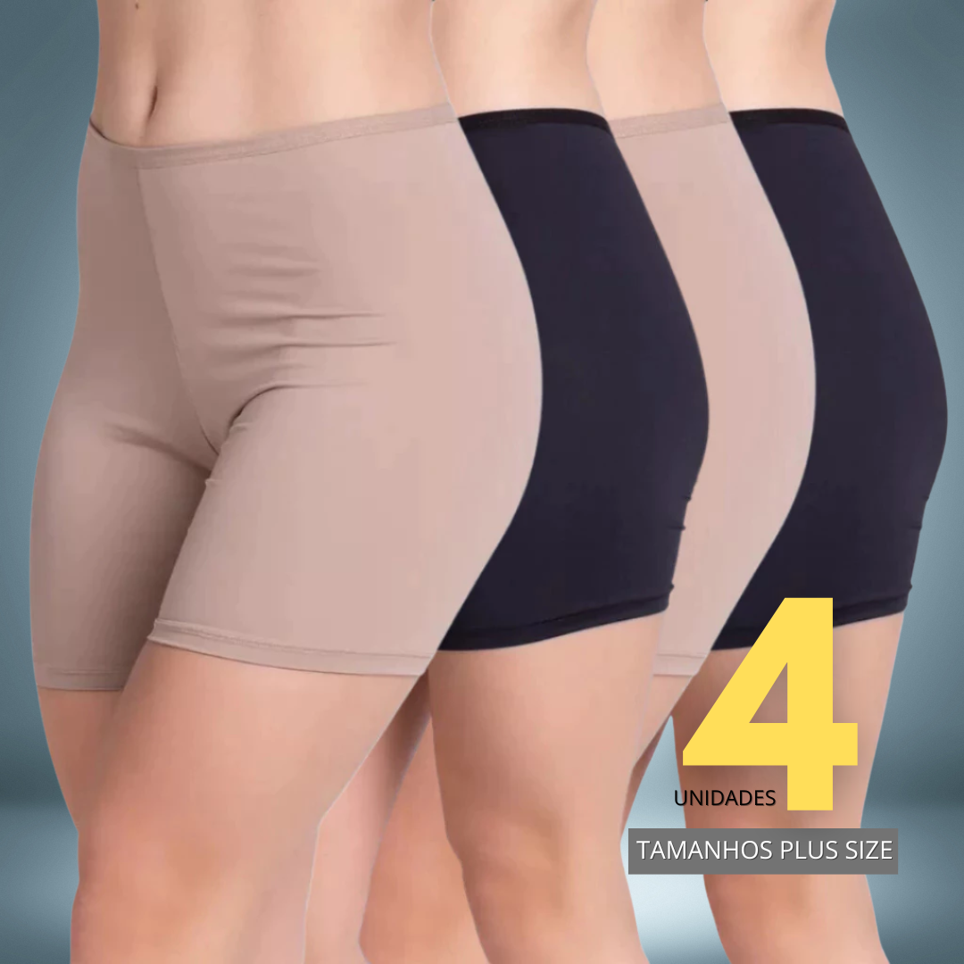 Bermuda Segunda Pele Cintura Alta ( 4 Unidades)